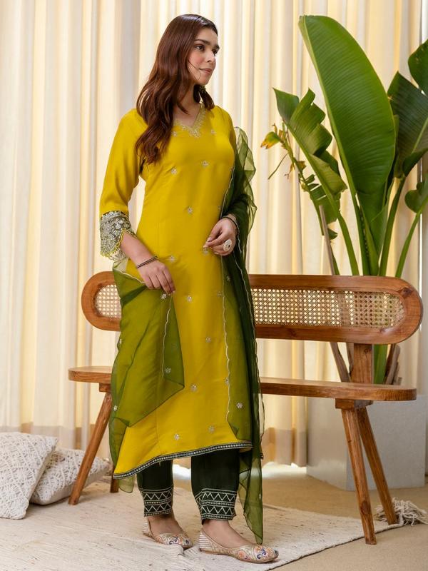 VP 9809 L Embroidred Kurta Sets with Sequins Work Women Suits